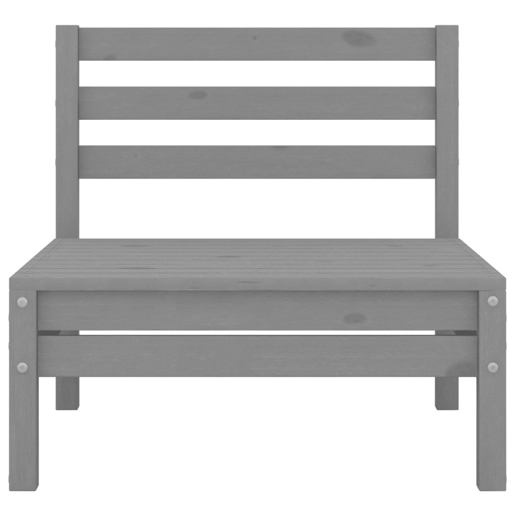 6-tlg. Garten-Lounge-Set Grau Massivholz Kiefer
